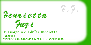 henrietta fuzi business card